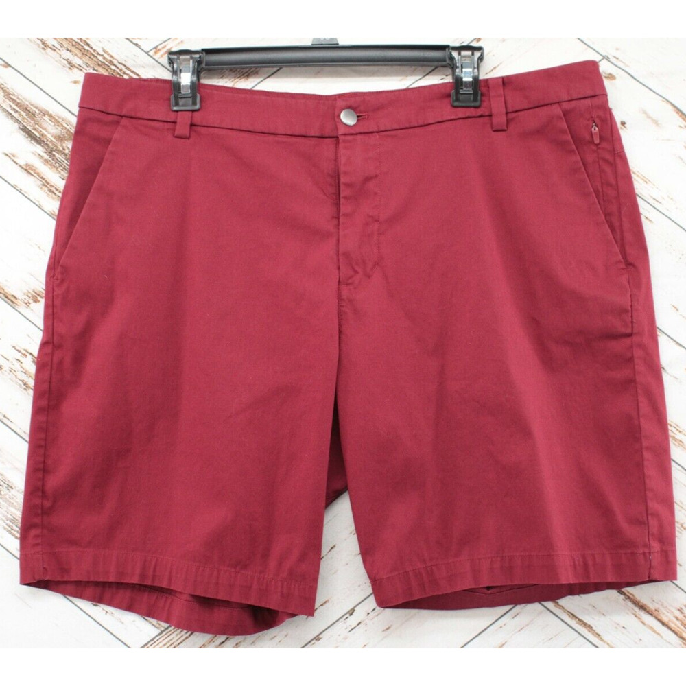 Lululemon Commission Shorts Mens 38 Oxblood Red Slim Chino Performance Casual